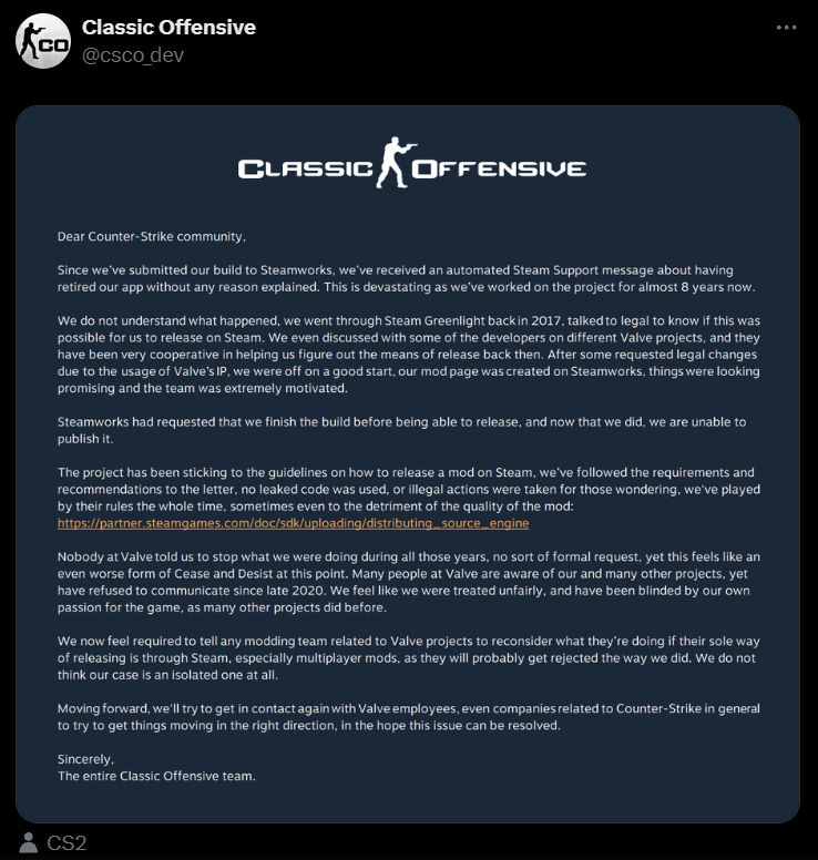 Rejsen for Counter-Strike Classic Offensive og dens udfordringer