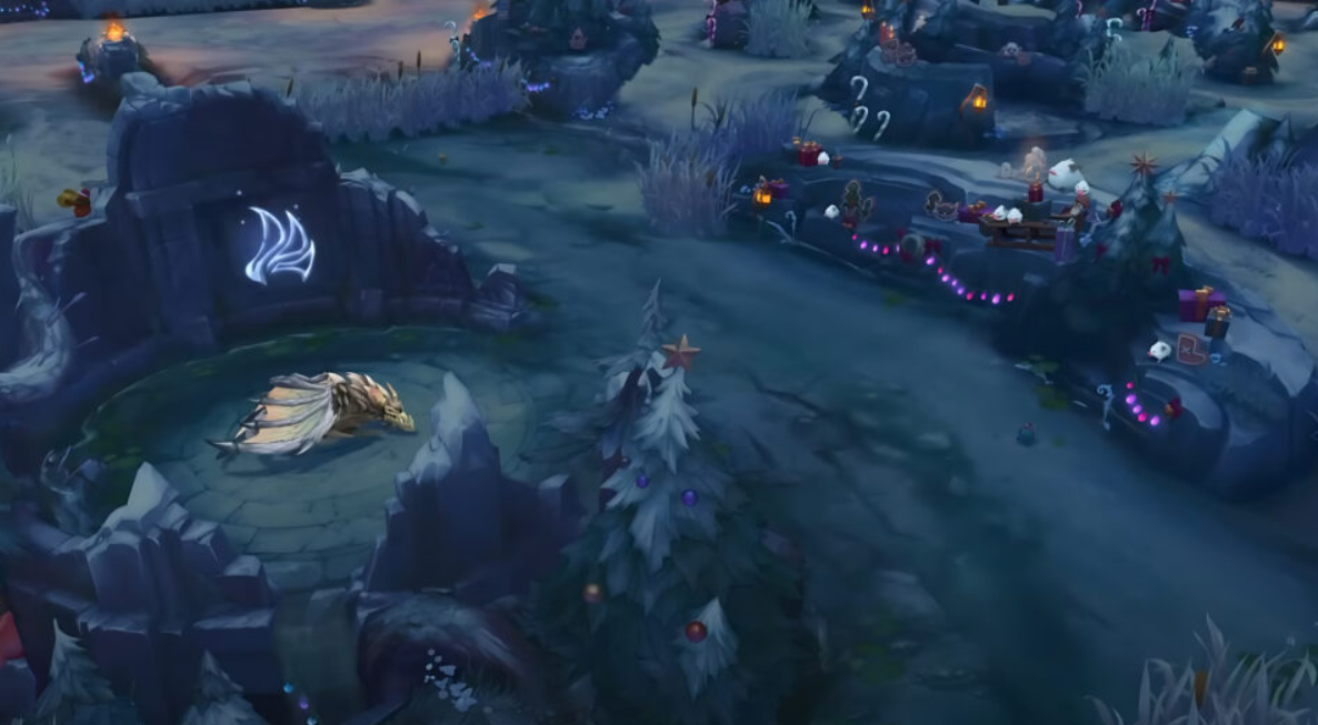 Un mapa cubierto de nieve con decoraciones festivas volverá a League of Legends.