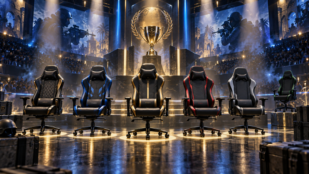 Cinq chaises de joueurs mises en évidence représentent l'équipe All-Star du tournoi