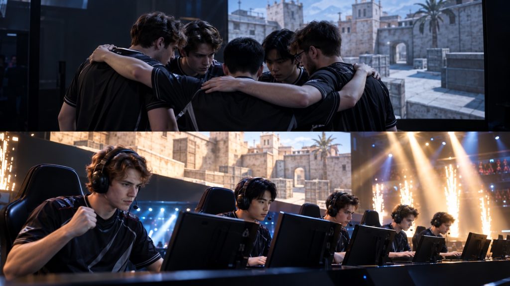 A team regroups at halftime and dominates the closing side of an industrial map