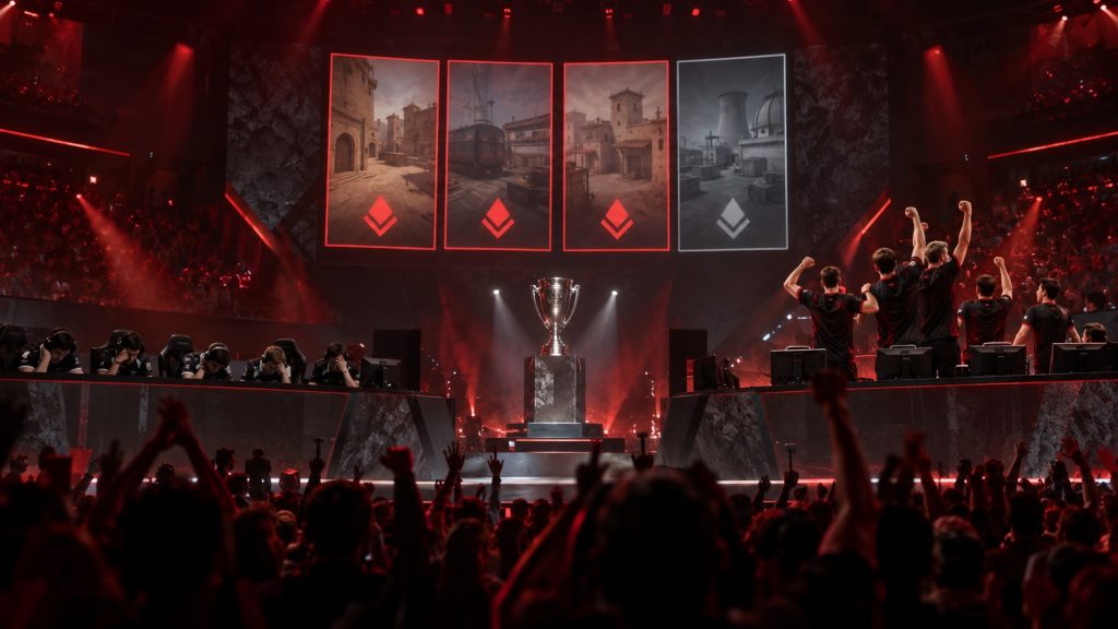 Eine Meisterschaftsserie über vier Maps endet unter rotem Arena-Licht