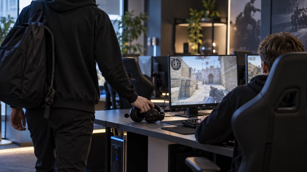 En ung rifler slutter sig til holdkammeraterne til den første træning i et nyt teamrum