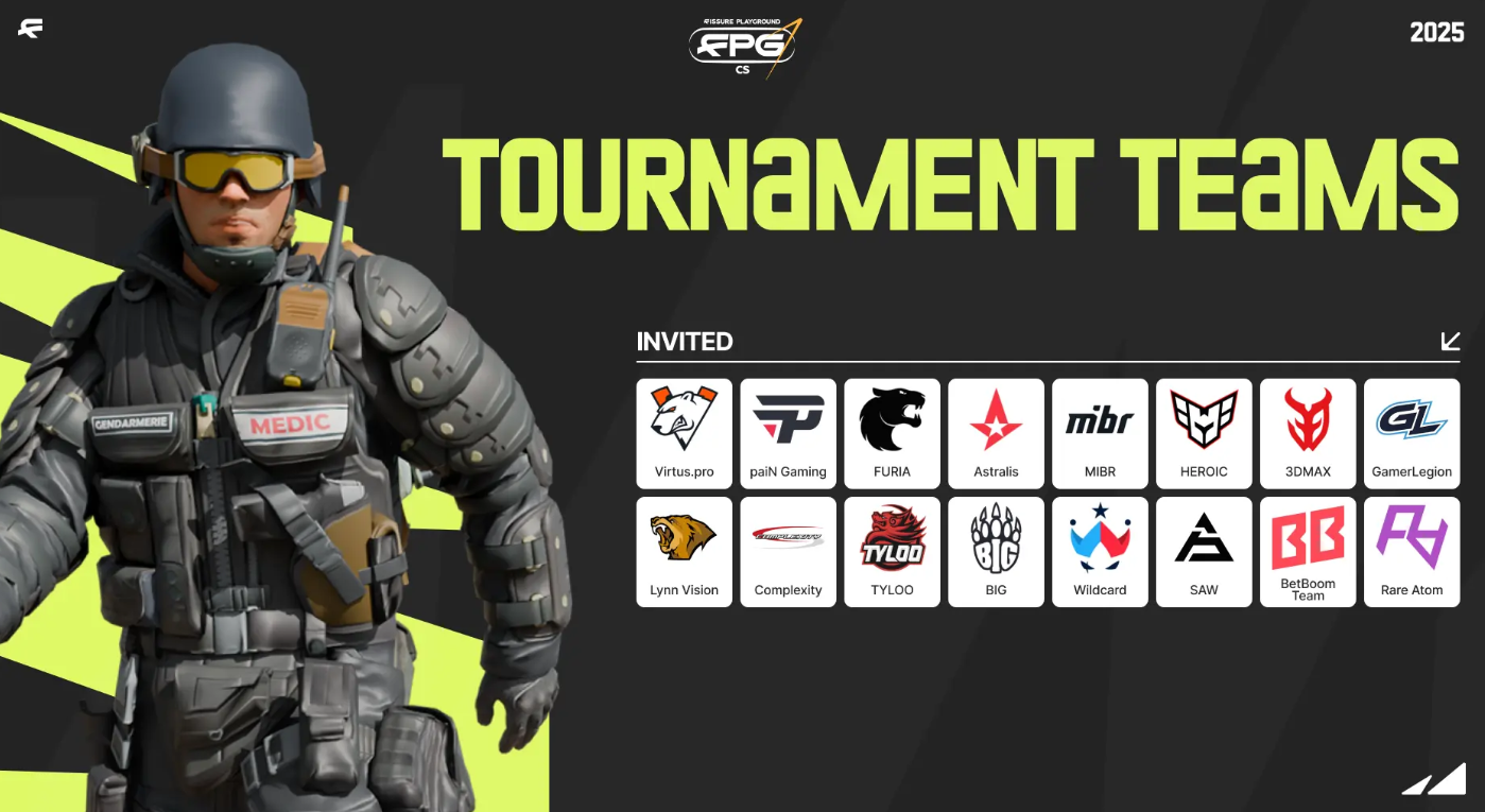 All Teams Announced for FISSURE PLAYGROUND 1 – CS2 Tournament